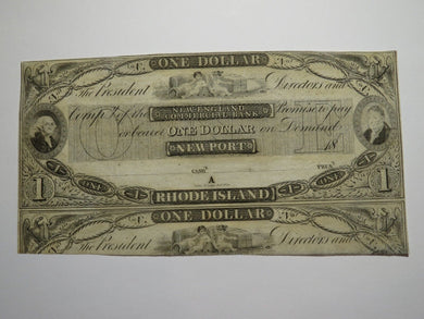 $1 18__ Newport Rhode Island RI Obsolete Currency Bank Note Remainder Bill UNC++