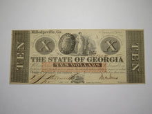 Load image into Gallery viewer, $10 1862 Milledgeville Georgia Obsolete Currency Bank Note Bill State of GA UNC+