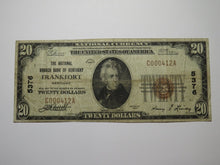 Load image into Gallery viewer, $20 1929 Frankfort Kentucky KY National Currency Bank Note Bill Ch. #5376 FINE
