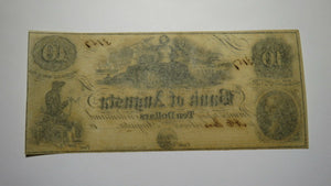 $10 18__ Augusta Georgia GA Obsolete Currency Bank Note Bill Bank of Augusta AU+