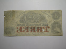 Load image into Gallery viewer, $3 1858 Providence Rhode Island RI Obsolete Currency Bank Note Bill Warwick Bank