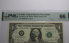 Load image into Gallery viewer, $1 2003 Federal Reserve Star Note Currency Bank Note Bill Choice Gem 66EPQ PMG