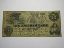Load image into Gallery viewer, $5 1860 Hingham Massachusetts Obsolete Currency Bank Note Bill -The Hingham Bank