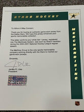 Load image into Gallery viewer, 2000-01 Shaun Van Allen Dallas Stars Game Used Worn NHL Hockey Jersey! Hammered