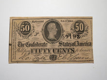 Load image into Gallery viewer, $.50 1864 Richmond Virginia VA Confederate Currency Bank Note Bill RARE T72