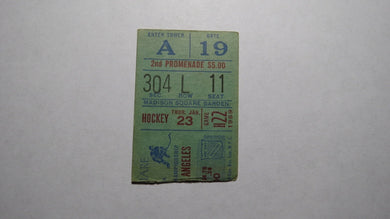 January 23, 1969 New York Rangers Vs. Los Angeles Kings Hockey Ticket Stub!