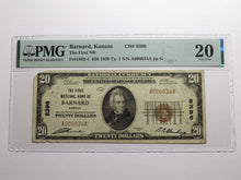 Load image into Gallery viewer, $20 1929 Barnard Kansas KS National Currency Bank Note Bill Ch #8396 VF20 PMG