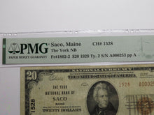 Load image into Gallery viewer, $20 1929 Saco Maine ME National Currency Bank Note Bill Charter #1528 VF20
