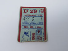 Load image into Gallery viewer, December 1, 1968 New York Rangers Vs. Toronto Maple Leafs NHL Hockey Ticket Stub