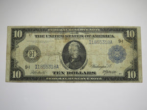 $10 1914 Minneapolis Minnesota MN Blue Seal Federal Reserve Large Bank Note Bill