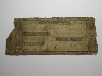 $10 1806 Hallowell Massachusetts Obsolete Currency Bank Note Bill Hall Augusta