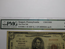 Load image into Gallery viewer, $5 1929 Koppel Pennsylvania National Currency Bank Note Bill Ch. #11938 VF20 PMG