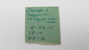 October 31, 1971 New York Rangers Vs. Toronto Maple Leafs NHL Hockey Ticket Stub