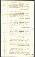 Load image into Gallery viewer, 1795 Connecticut Treasury Office Pay Table Uncut Sheet Colonial Currency Note