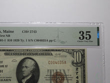 Load image into Gallery viewer, $10 1929 Bath Maine ME National Currency Bank Note Bill Ch. #2743 VF35 PMG