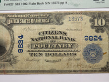 Load image into Gallery viewer, $10 1902 Poultney Vermont VT National Currency Bank Note Bill Ch. #9824 PMG VF20