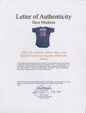Load image into Gallery viewer, 2000 Tim Salmon Anaheim Angels Game Used Worn MLB Baseball Jersey! Los Angeles