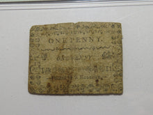 Load image into Gallery viewer, 1790 One Pence Newark New Jersey Colonial Currency Note Bill Elizabeth Borough