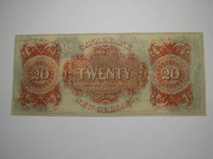 $20 18__ New Orleans Louisiana Obsolete Currency Bank Note Bill Canal Bank UNC++