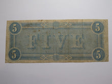 Load image into Gallery viewer, $5 1864 Richmond Virginia VA Confederate Currency Bank Note Bill RARE T69 FINE
