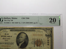 Load image into Gallery viewer, $10 1929 Belfast Maine ME National Currency Bank Note Bill Charter #7586 VF20