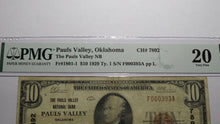 Load image into Gallery viewer, $10 1929 Pauls Valley Oklahoma OK National Currency Bank Note Bill Ch #7892 VF20
