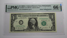 Load image into Gallery viewer, $1 2003 Radar Serial Number Federal Reserve Currency Bank Note Bill PMG UNC66EPQ