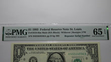 Load image into Gallery viewer, $1 1993 Repeater Serial Number Federal Reserve Currency Bank Note Bill UNC65EPQ