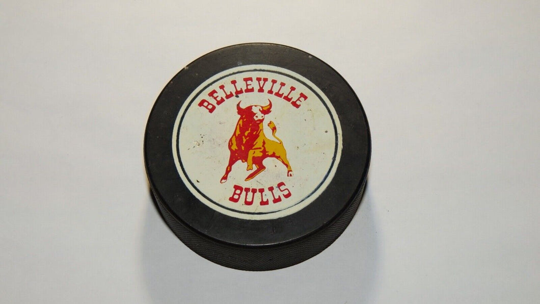 Vintage Belleville Bulls Game Used OHA Official Viceroy Hockey Puck Ontario