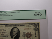 Load image into Gallery viewer, $10 1929 Lindsborg Kansas KS National Currency Bank Note Bill Ch #3589 VF30 PCGS