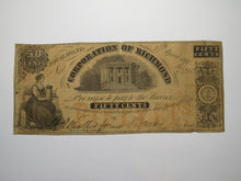 Load image into Gallery viewer, $.50 1861 Richmond Virginia Obsolete Currency Bank Note Bill Corporation of VA