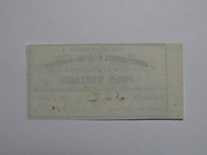 $4 1861 Confederate Bond Coupon Certificate Currency Bank Note Bill UNC