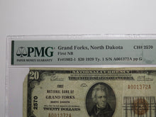 Load image into Gallery viewer, $20 1929 Grand Forks North Dakota National Currency Bank Note Bill Ch #2570 VF20