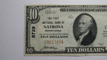 Load image into Gallery viewer, $10 1929 Natrona Pennsylvania PA National Currency Bank Note Bill Ch. #5729 VF++