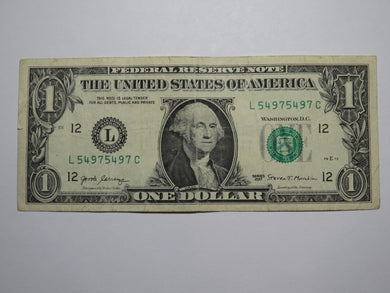 $1 2017 Repeater Serial Number Federal Reserve Currency Bank Note Bill #54975497