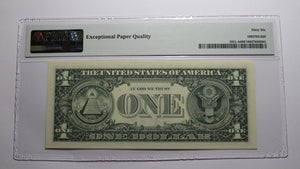 $1 1995 Radar Serial Number Federal Reserve Currency Bank Note Bill PMG UNC66EPQ