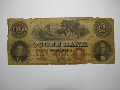 $2 1859 Cleveland Tennessee Obsolete Currency Note Bill Ocoee Bank At Knoxville