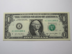 $1 2021 Minor Wet Ink Transfer Error Federal Reserve Bank Note Bill UNC+++ #888