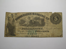 Load image into Gallery viewer, $5 1862 Bordentown New Jersey Obsolete Currency Bank Note Bill Banking Company