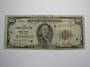 $100 1929 New York City NYC National Currency Note Federal Reserve Bank RARE