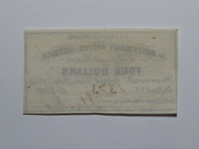 Load image into Gallery viewer, $4 1861 Confederate Bond Coupon Certificate Currency Bank Note Bill UNC