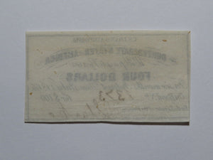 $4 1861 Confederate Bond Coupon Certificate Currency Bank Note Bill UNC