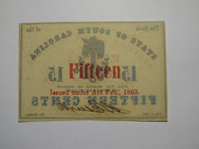 Load image into Gallery viewer, $.15 1863 Charleston South Carolina Obsolete Currency Bank Note State of SC UNC+