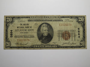 $20 1929 Atlantic City New Jersey NJ National Currency Bank Note Bill Ch. #5884
