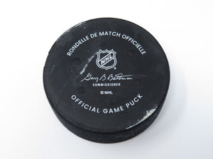 2022-23 Vegas Golden Knights Vs San Jose Sharks Game Used Puck -NHL Tracker Puck