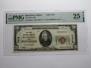 $20 1929 Blackfoot Idaho ID National Currency Bank Note Bill Ch. #7419 VF25 PMG