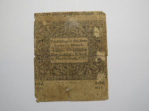1771 Two Shillings Six Pence Connecticut CT Colonial Currency Note Bill 2s6d