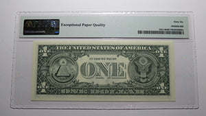$1 1995 Radar Serial Number Federal Reserve Currency Bank Note Bill PMG UNC66EPQ