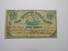 Load image into Gallery viewer, $.05 1862 Hoboken New Jersey NJ Obsolete Currency Bank Note Bill Hudson River