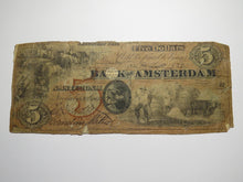 Load image into Gallery viewer, $5 1860 Amsterdam New York Obsolete Currency Bank Note Bill -Bank of Amsterdam